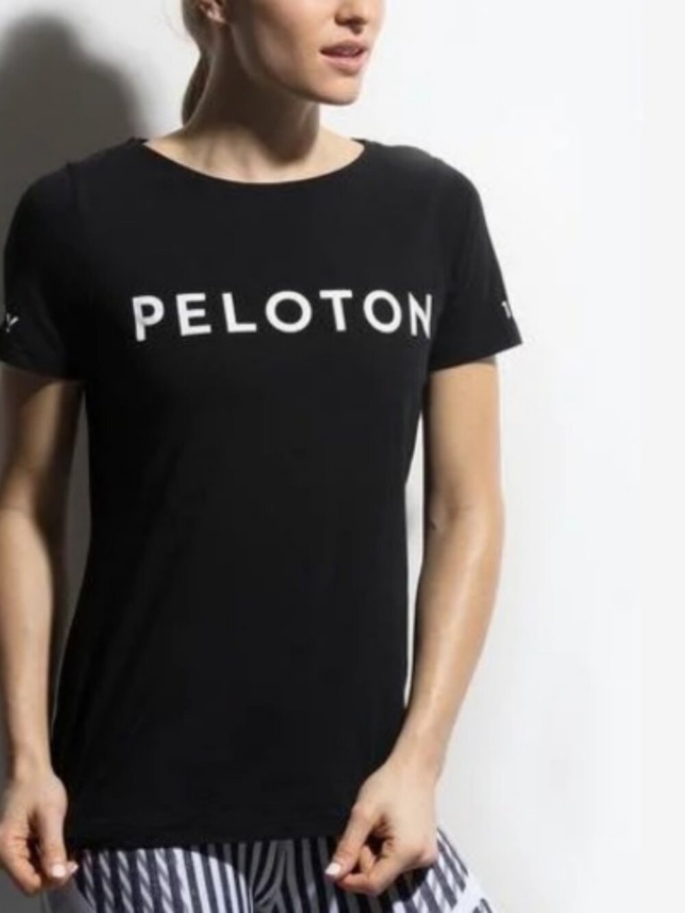 Peloton Century Club T-Shirt 100 Rides Black/ White Women's Medium